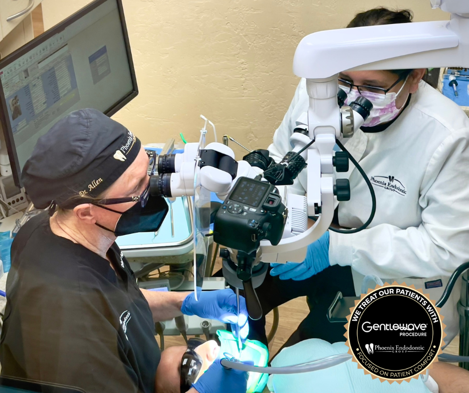 Dr. Allen and assistant performing a root canal